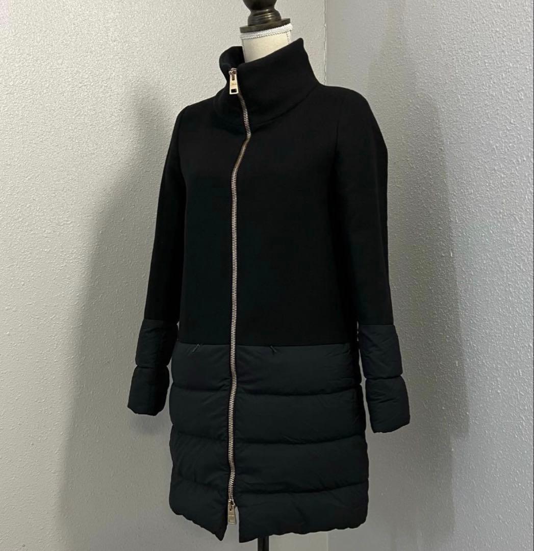 最終値下げ‼️ヘルノ HERNO 異素材切替 スタンドカラー ダウンコート
