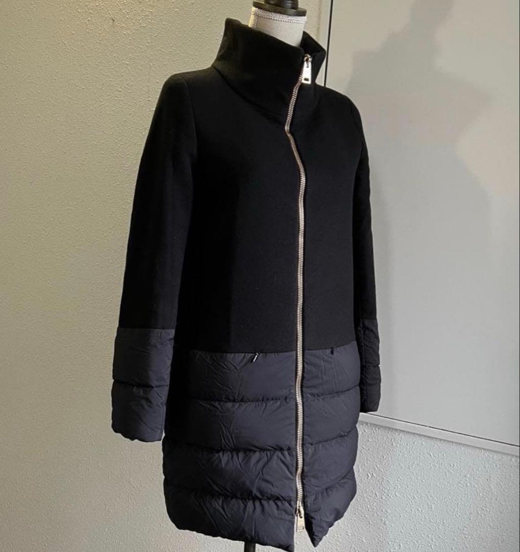 最終値下げ‼️ヘルノ HERNO 異素材切替 スタンドカラー ダウンコート