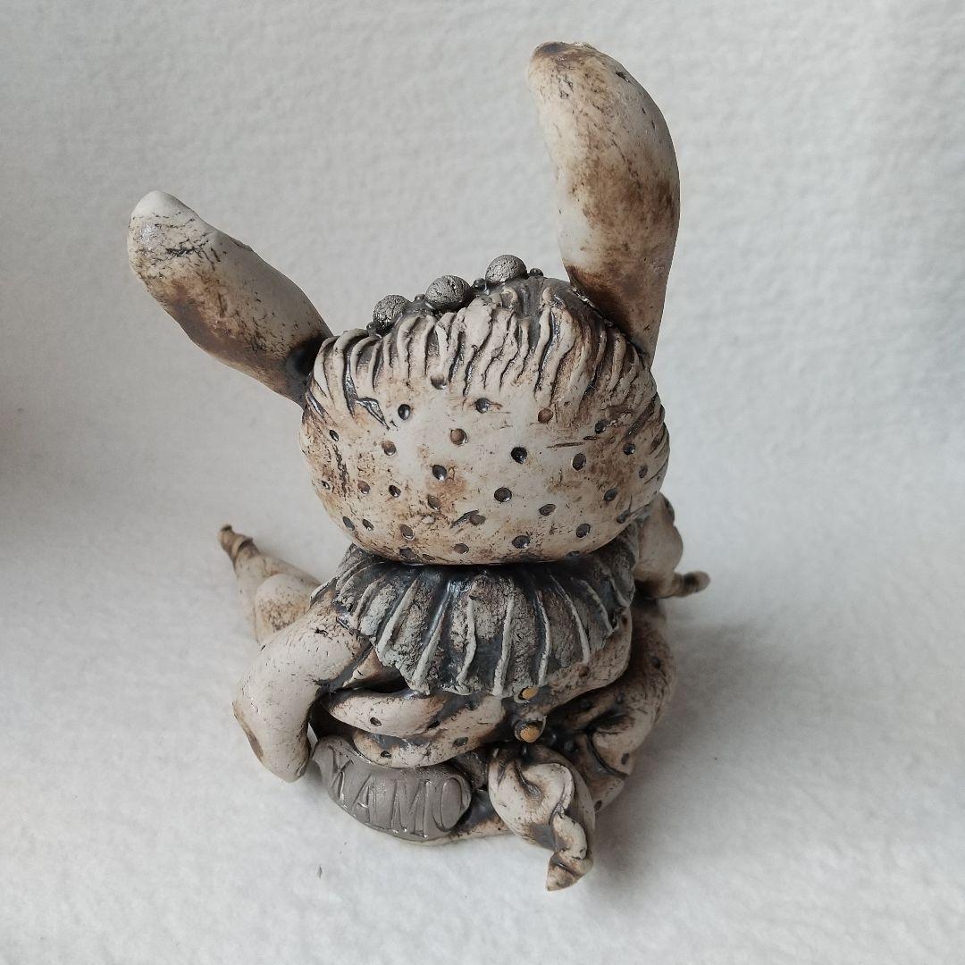 陶器人形 作家物 花とウサギの妖精 インテリア オブジェ