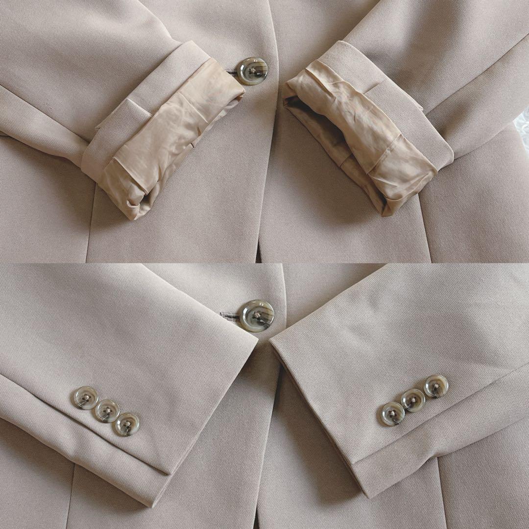 美品✨アンカーウーマン パンツスーツ ノーカラー 洗える モカベージュ近年モデル