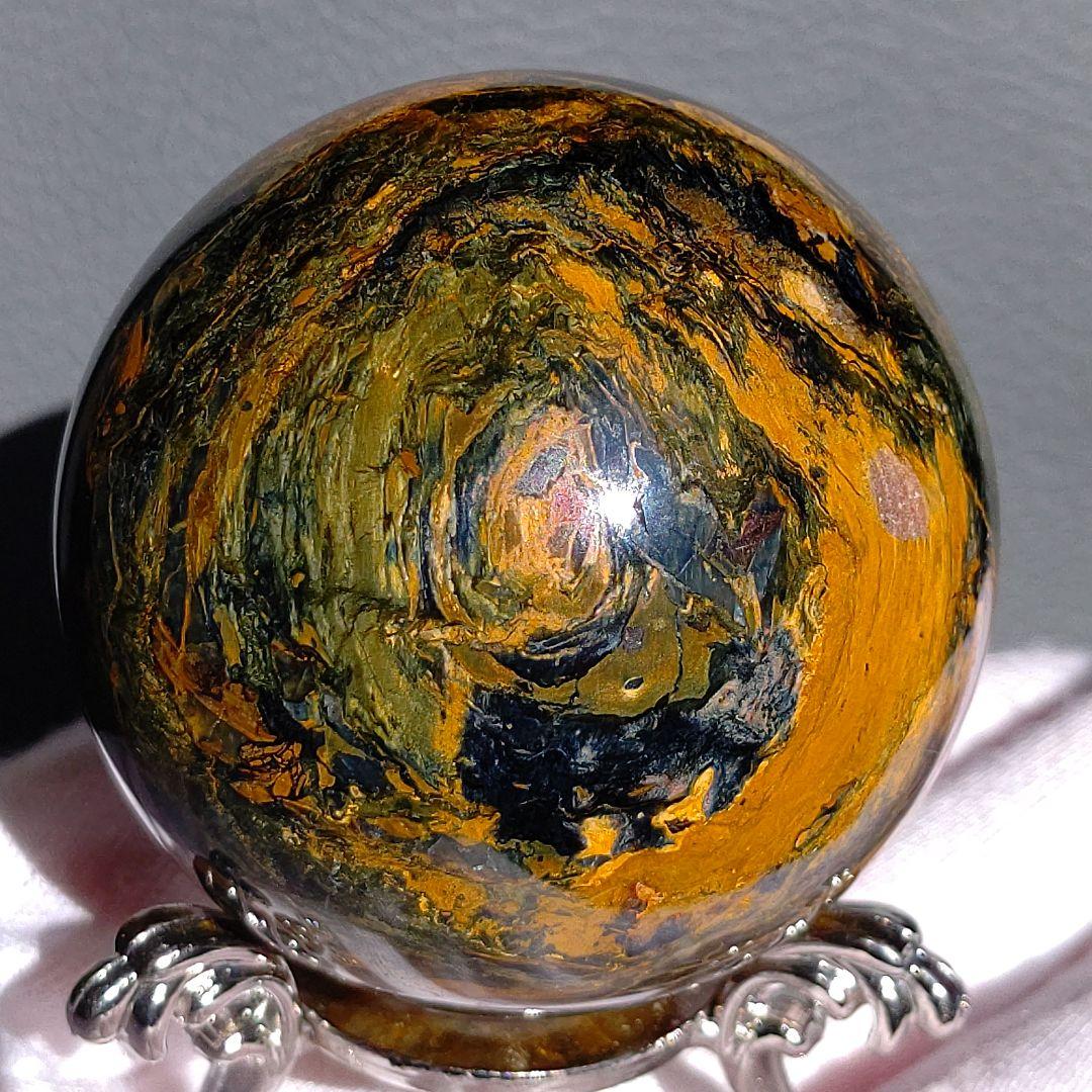 ピーターサイト　ブルー　スフィア　天然石　台座付き