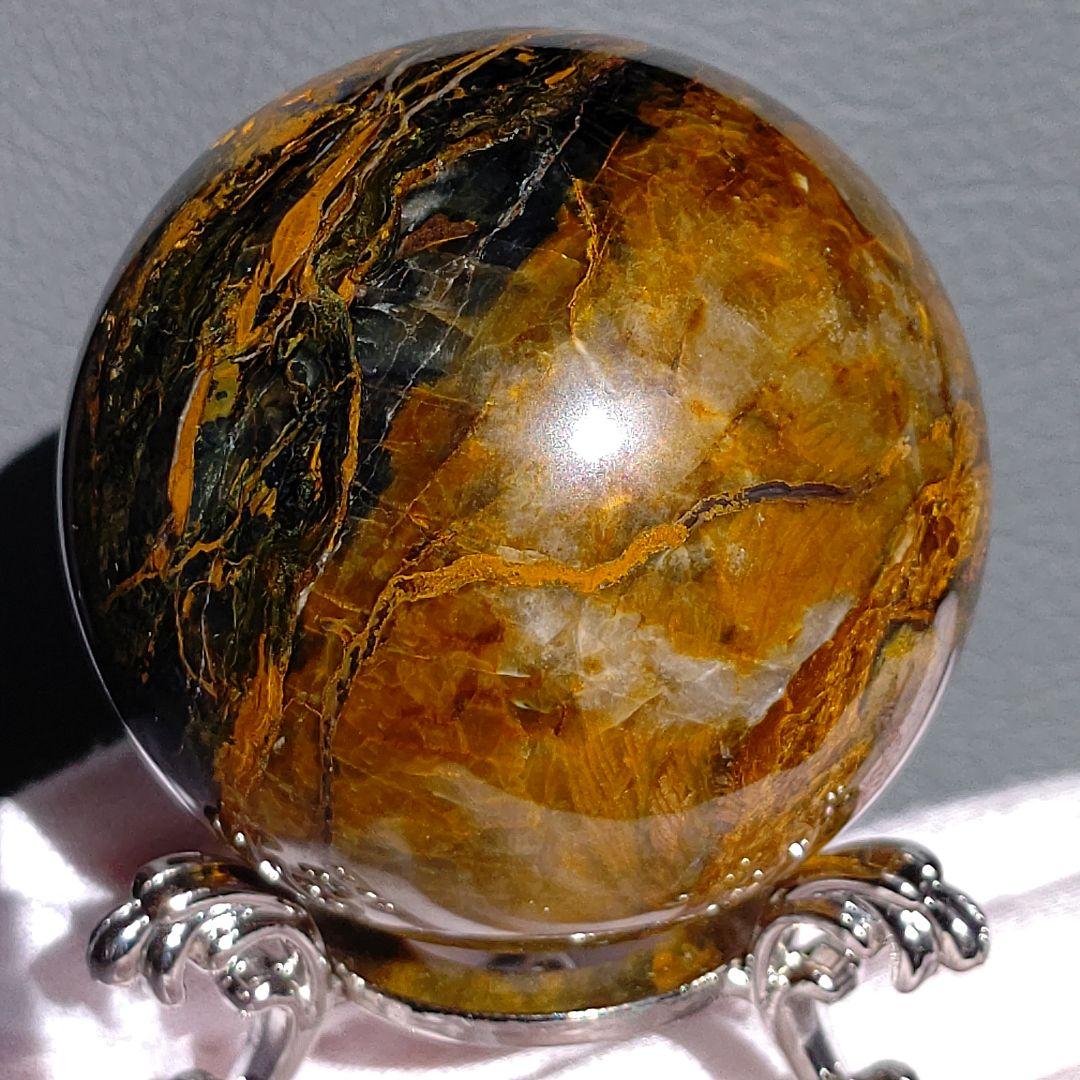 ピーターサイト　ブルー　スフィア　天然石　台座付き