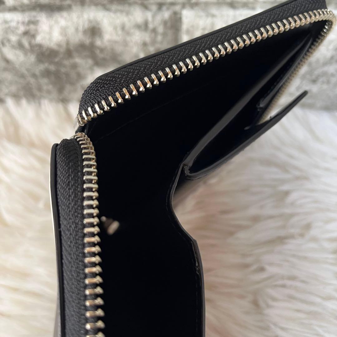 【新品未使用】アニエスベー　バイカラー　レザー　二つ折り財布