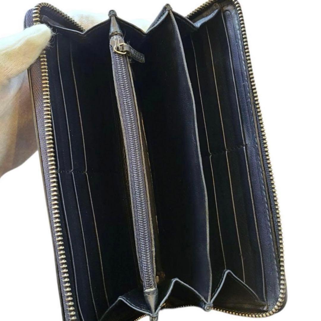 GUCCI　グッチ　長財布　ラウンドファスナー　グッチシマ　シグネチャーウェブ