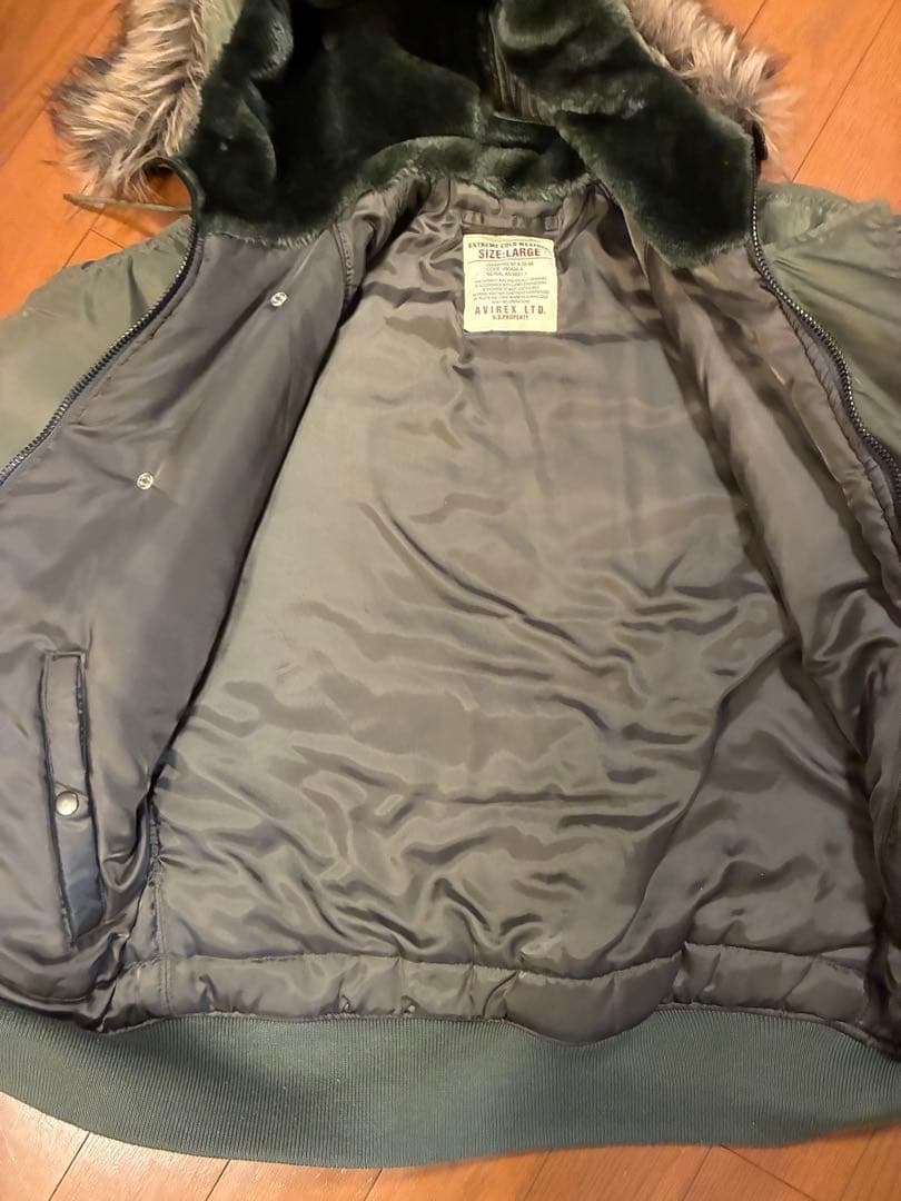 AVIREX バックロゴ N-2B エコファーモデル フライトジャケット L