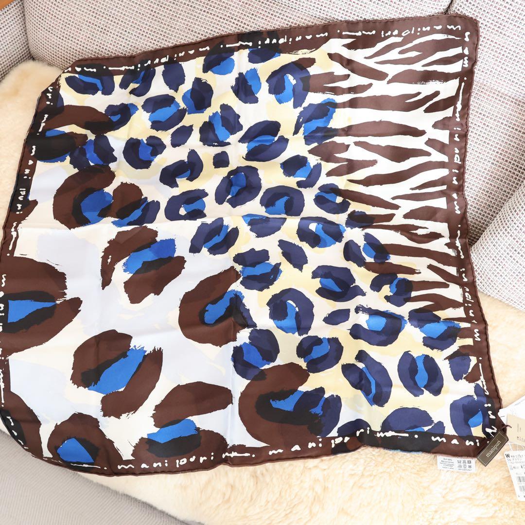 manipuri＜シルクスカーフ65＞コラージュレオパード