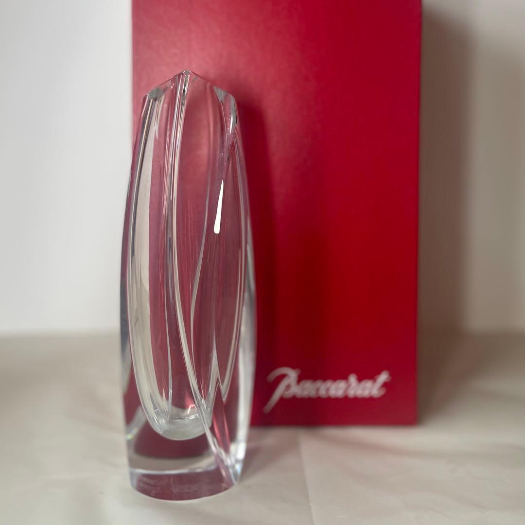 Baccarat バカラ RRigot フラワーベース クリスタル花瓶 (箱付)