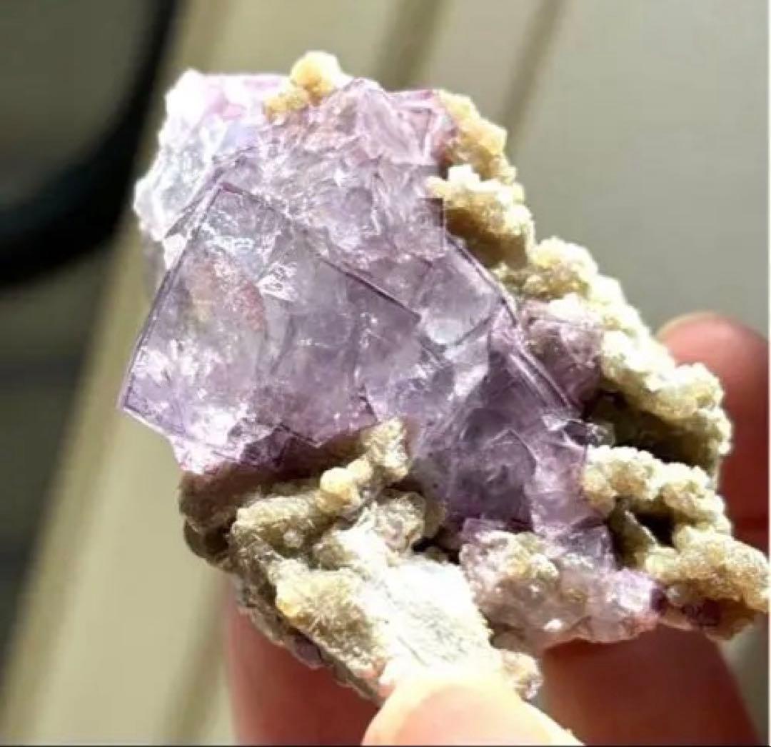 中国　ヤオガンシャン産　ブルー　パープル　フローライト　原石　鉱物標本