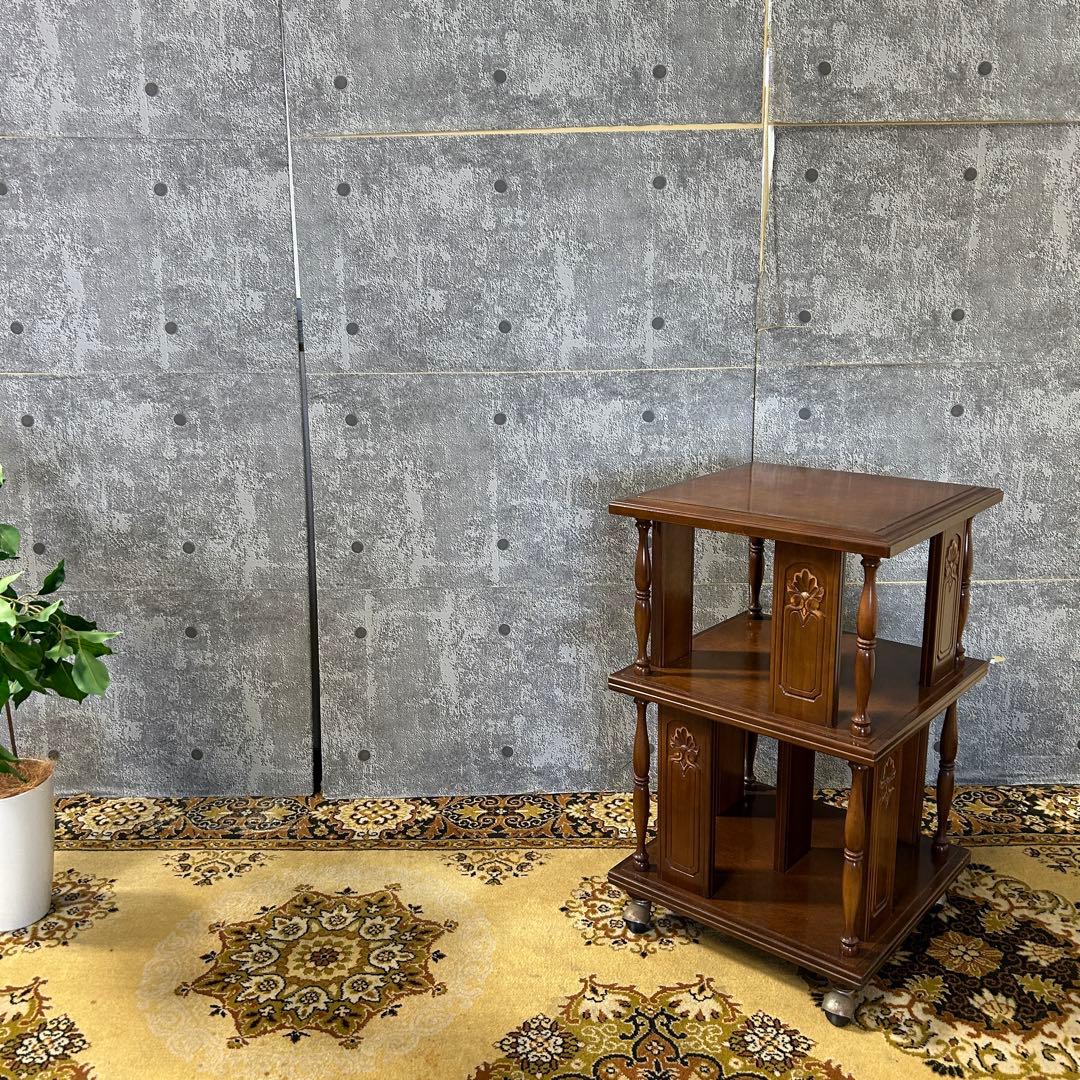 ꧁レトロ家具꧂キャスター付飾り棚 サイドボード テレフォンスタンド テーブル