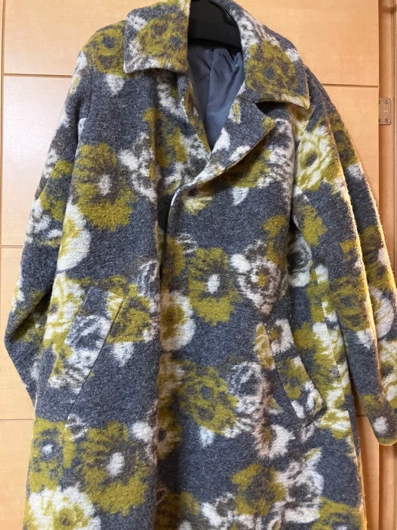 プランテーション　ウール混　花柄コート