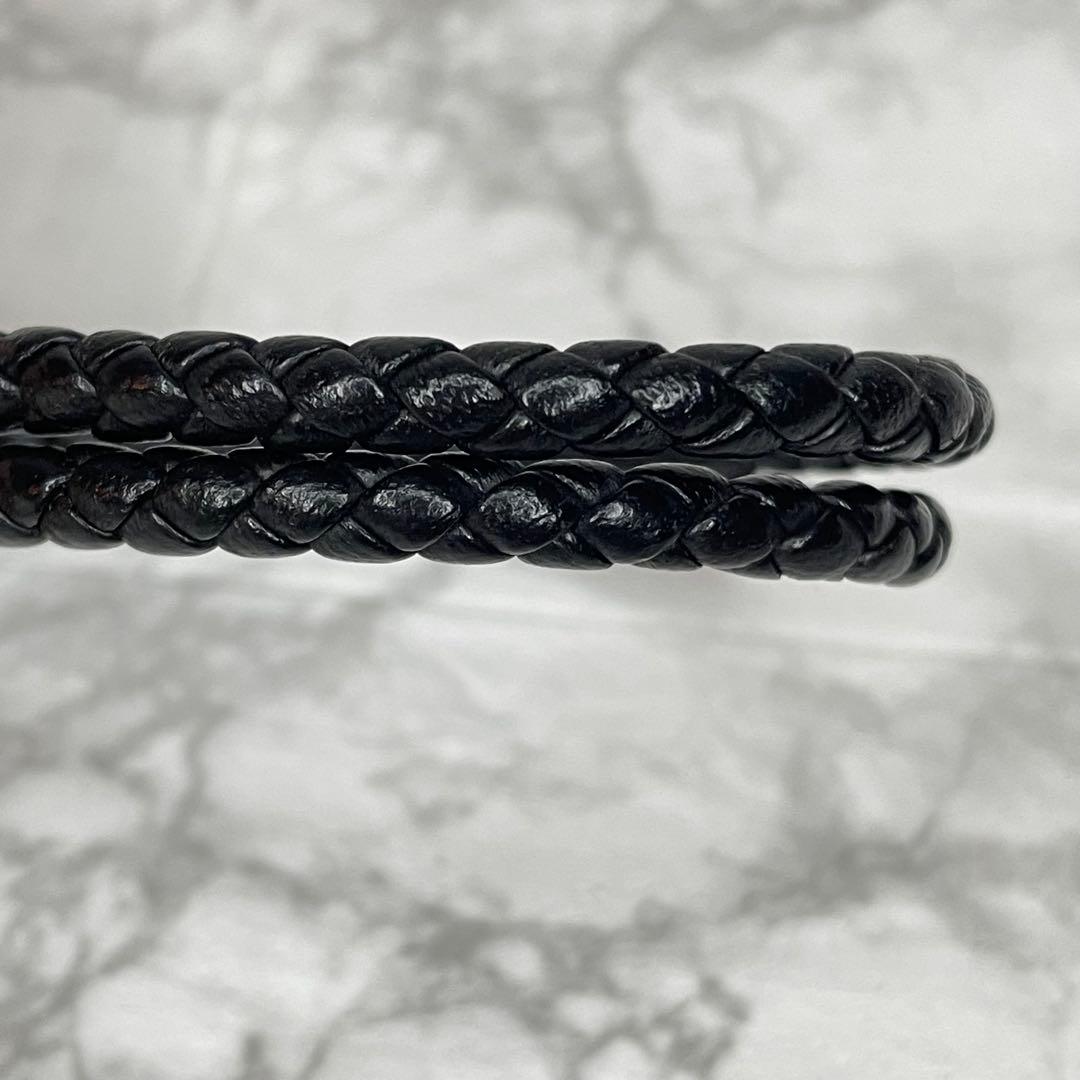 BOTTEGA VENETA ボッテガ イントレチャート ブレスレット 黒 革