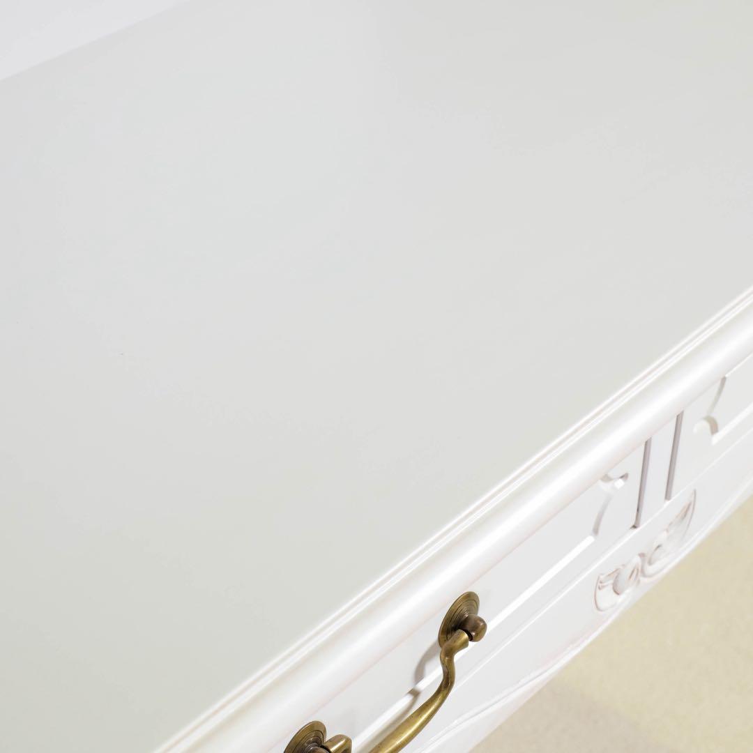 B 新品 アンティーク調 コンソールテーブル 飾り棚 デスク 机 白 ホワイト