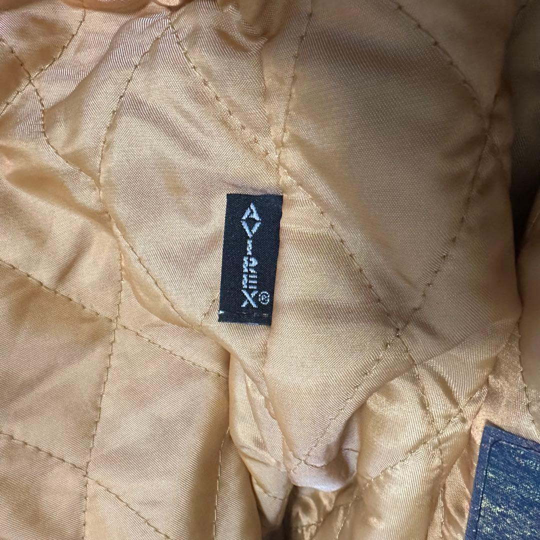 AVIREX FLYERS レザージャケット バスケ 刺繍 スタジャン 刺繍