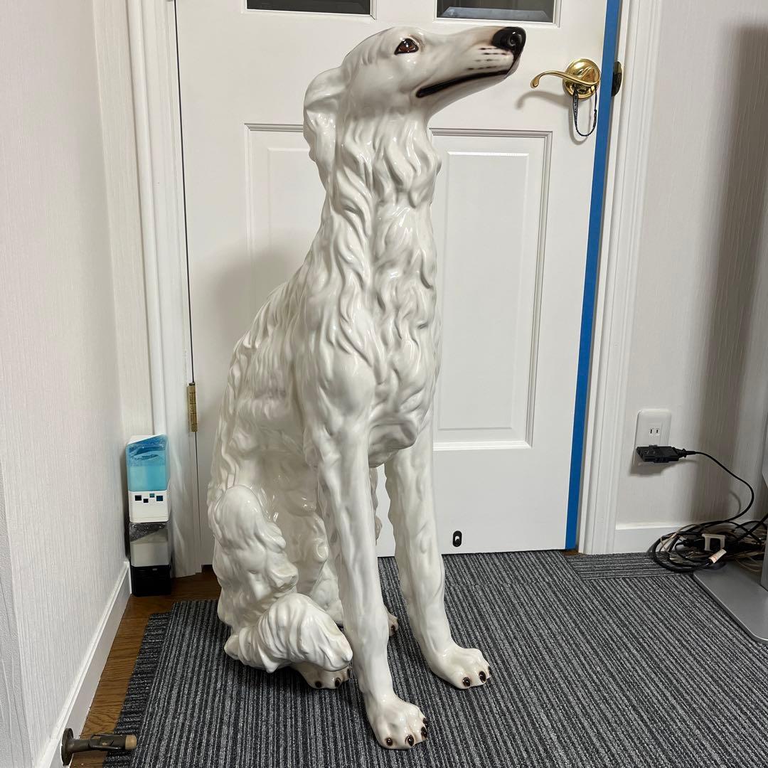 【美品】イタリー製　犬　置物　陶器　オブジェ　ガーデニング⭐︎引取限定⭐︎