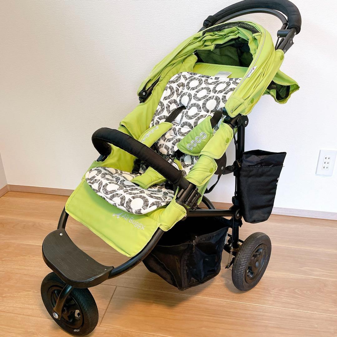 【美品】エアバギー ココ ブレーキモデル／ライトグリーン／豪華付属品付き