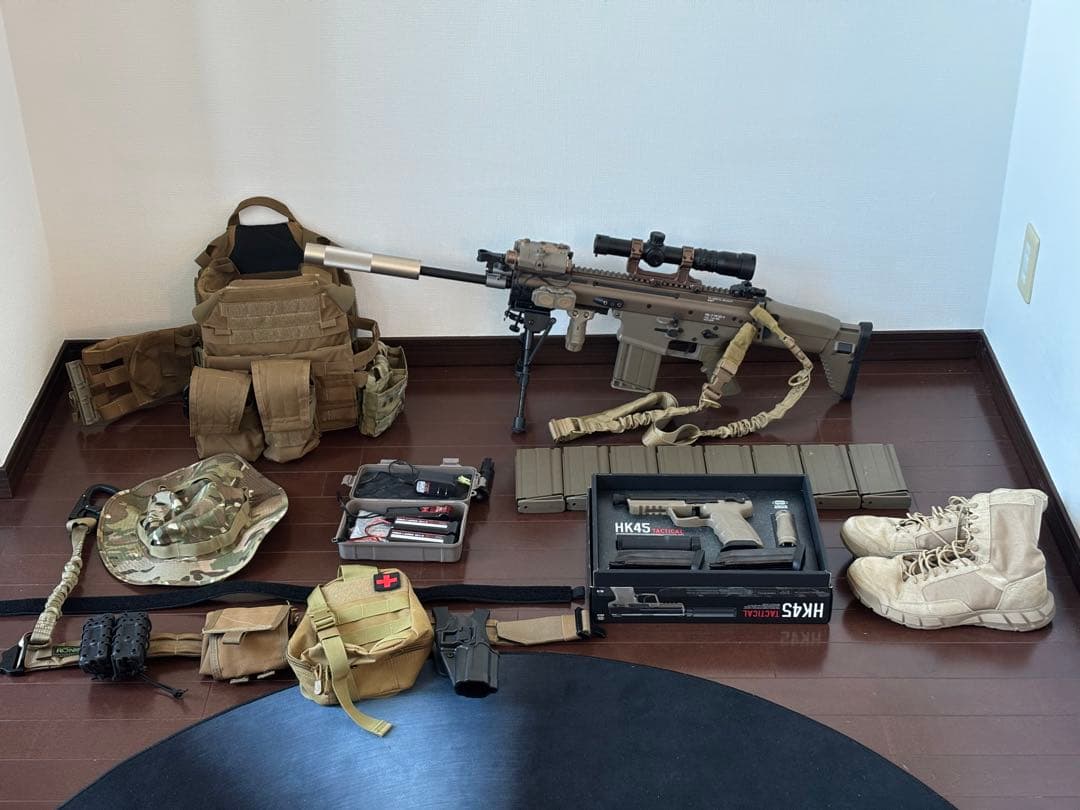 SCAR-H、HK45、タクティカル装備(サバゲー引退セット)
