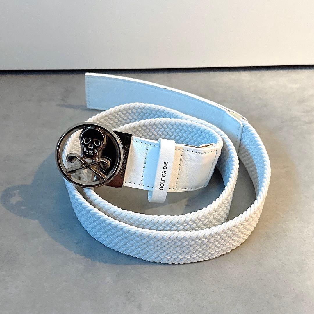 美品 ★ MARK&LONA ベルト レザー 革 ホワイト 正規品