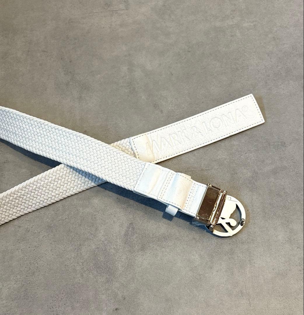 美品 ★ MARK&LONA ベルト レザー 革 ホワイト 正規品