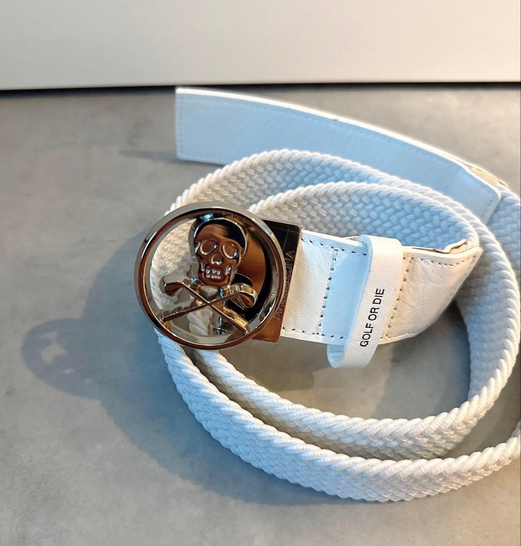 美品 ★ MARK&LONA ベルト レザー 革 ホワイト 正規品