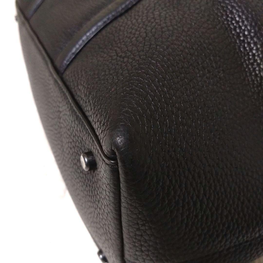 コーチ メトロポリタン トートバッグ ビジネス レザー シボ革 2way 黒