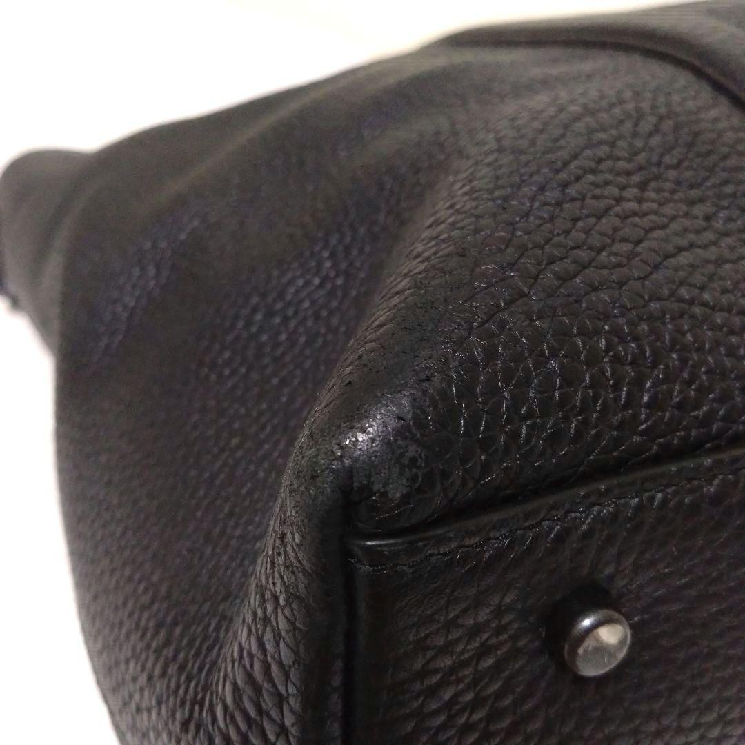 コーチ メトロポリタン トートバッグ ビジネス レザー シボ革 2way 黒