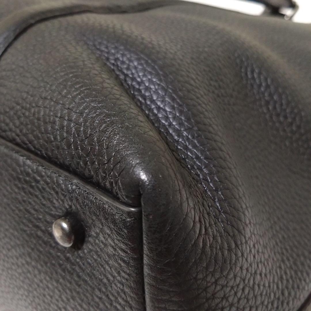 コーチ メトロポリタン トートバッグ ビジネス レザー シボ革 2way 黒