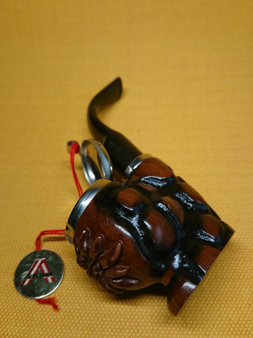 【美品】パイプ　木製　彫刻　ヨーロッパ　置物　インテリア　工芸品　A1021