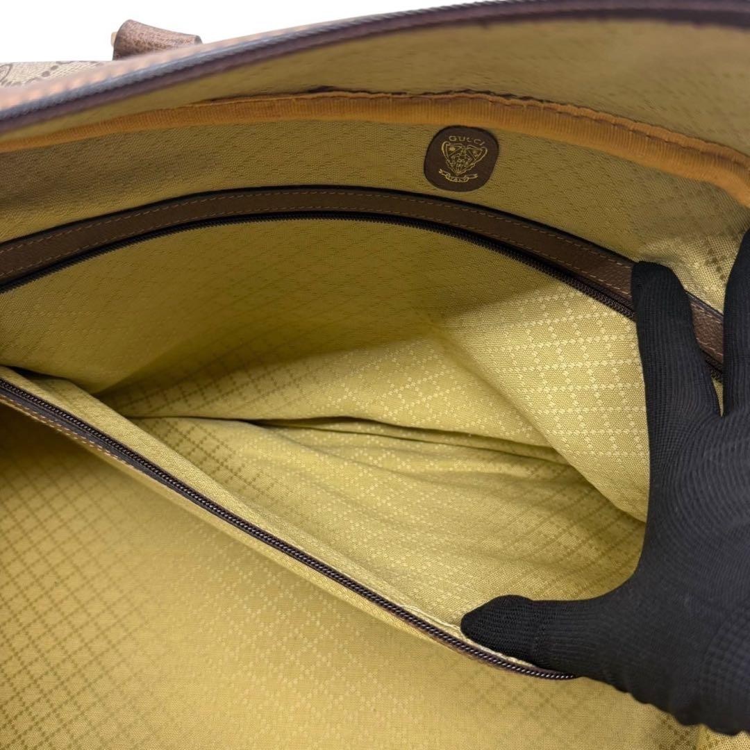 超希少‼️オールドグッチ アクセコ ボストンバッグ GG柄 鍵付 大容量 レザー