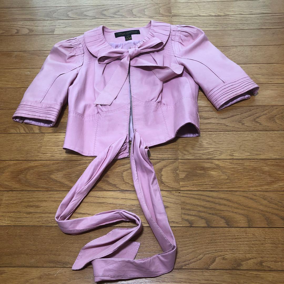 ルイヴィトン　本革ジャケット　ピンク