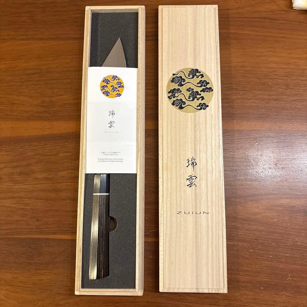 瑞雲 関兼次 ダマスカス 三徳包丁 180mm