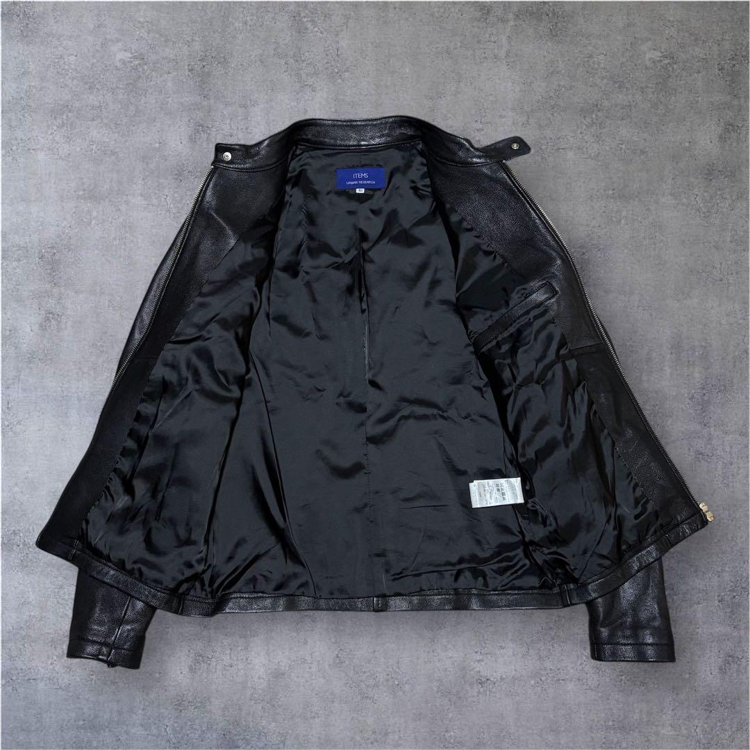 アーバンリサーチ レザージャケット シングルライダース やぎ革 黒 40 L