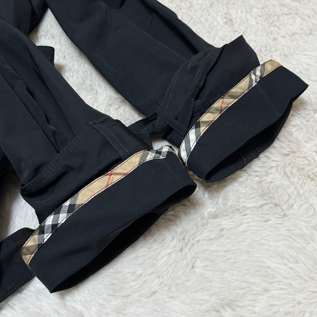 美品　バーバリー　ブルーレーベル　トレンチコート　ノバチェック　ベルト　黒　M