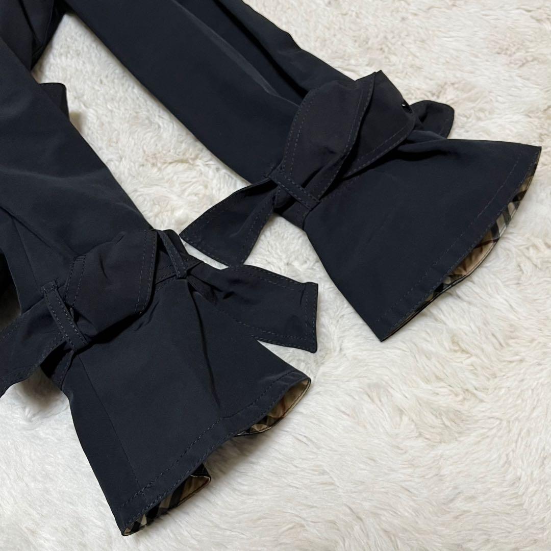 美品　バーバリー　ブルーレーベル　トレンチコート　ノバチェック　ベルト　黒　M