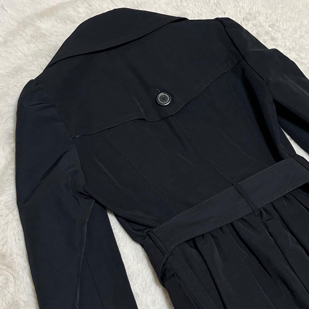 美品　バーバリー　ブルーレーベル　トレンチコート　ノバチェック　ベルト　黒　M