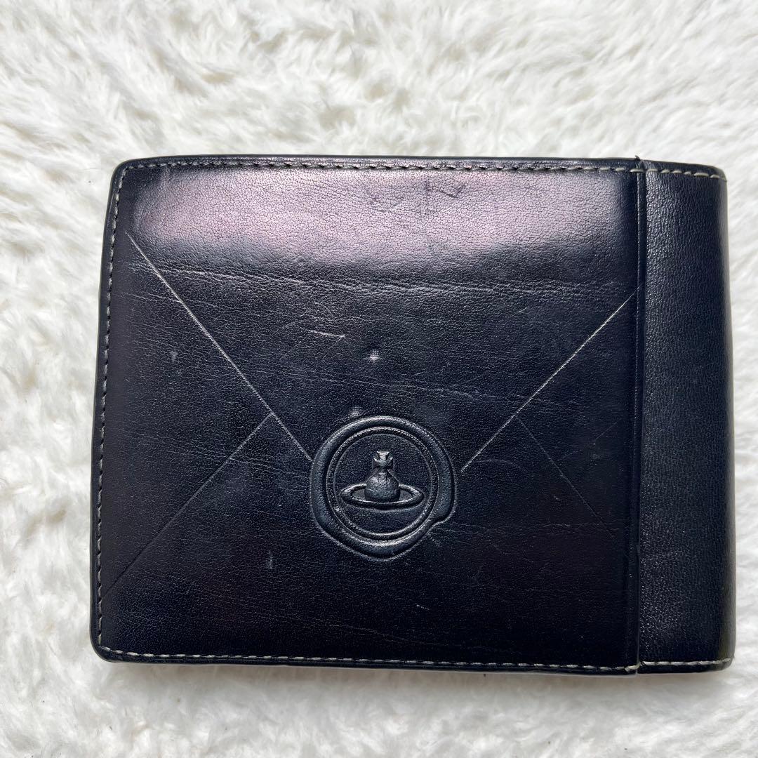 希少　Vivienne Westwood 折り財布　エンベロープ　切手　ブラック