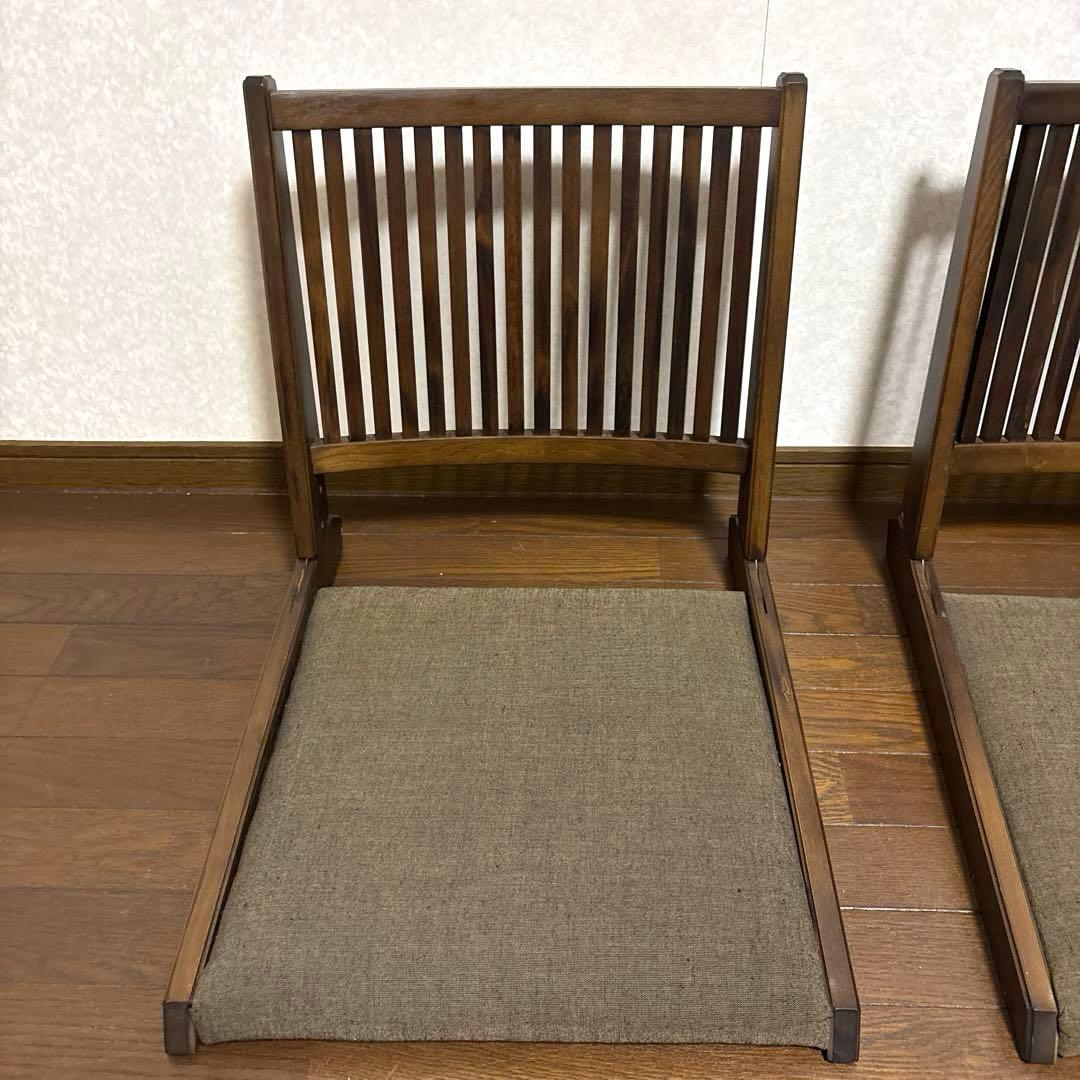 【良品】折りたたみ 座椅子 ブラウン ①