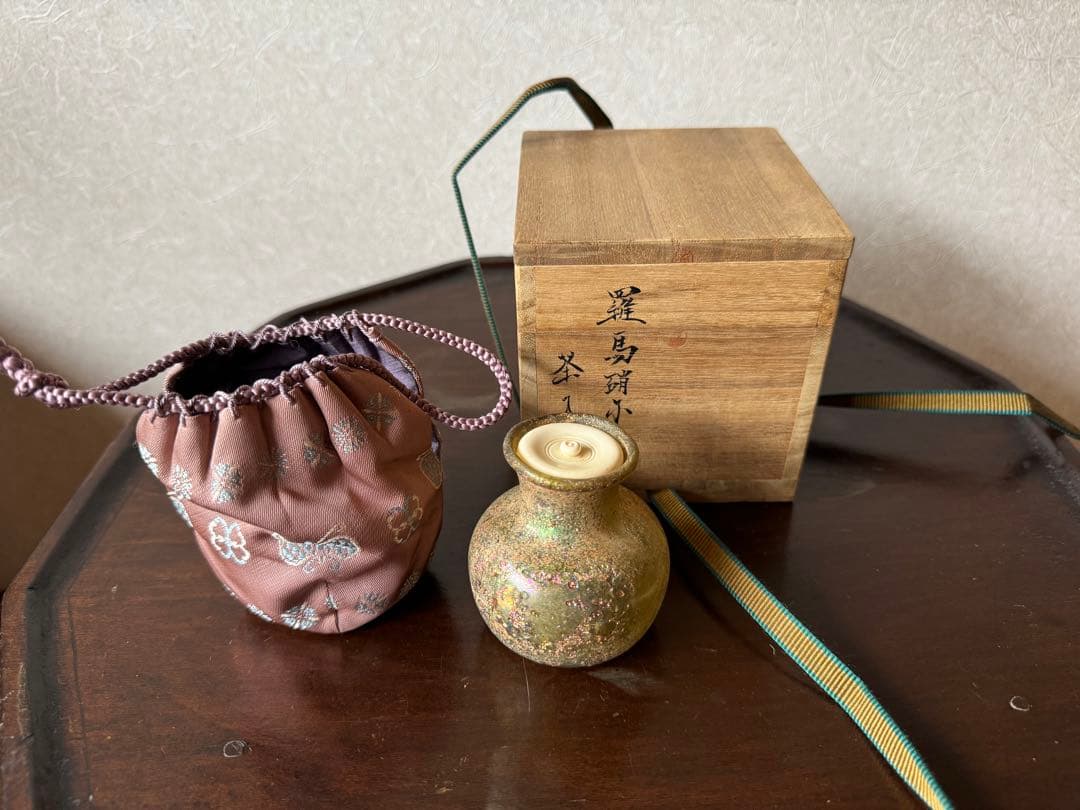 大名品　ローマングラス茶入　茶道具