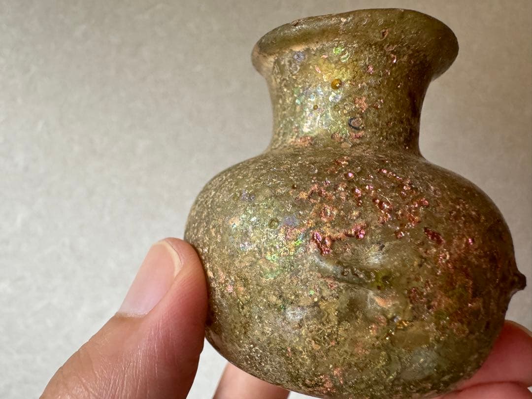 大名品　ローマングラス茶入　茶道具