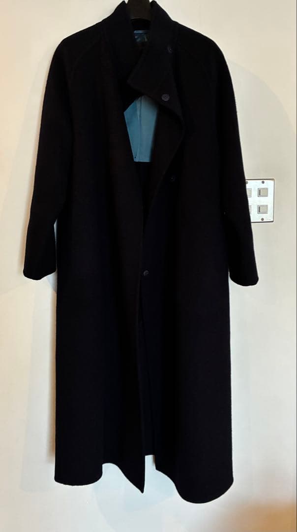 トゥモローランド　スーパーダブルフェイス ベルテッドコート　ネイビー