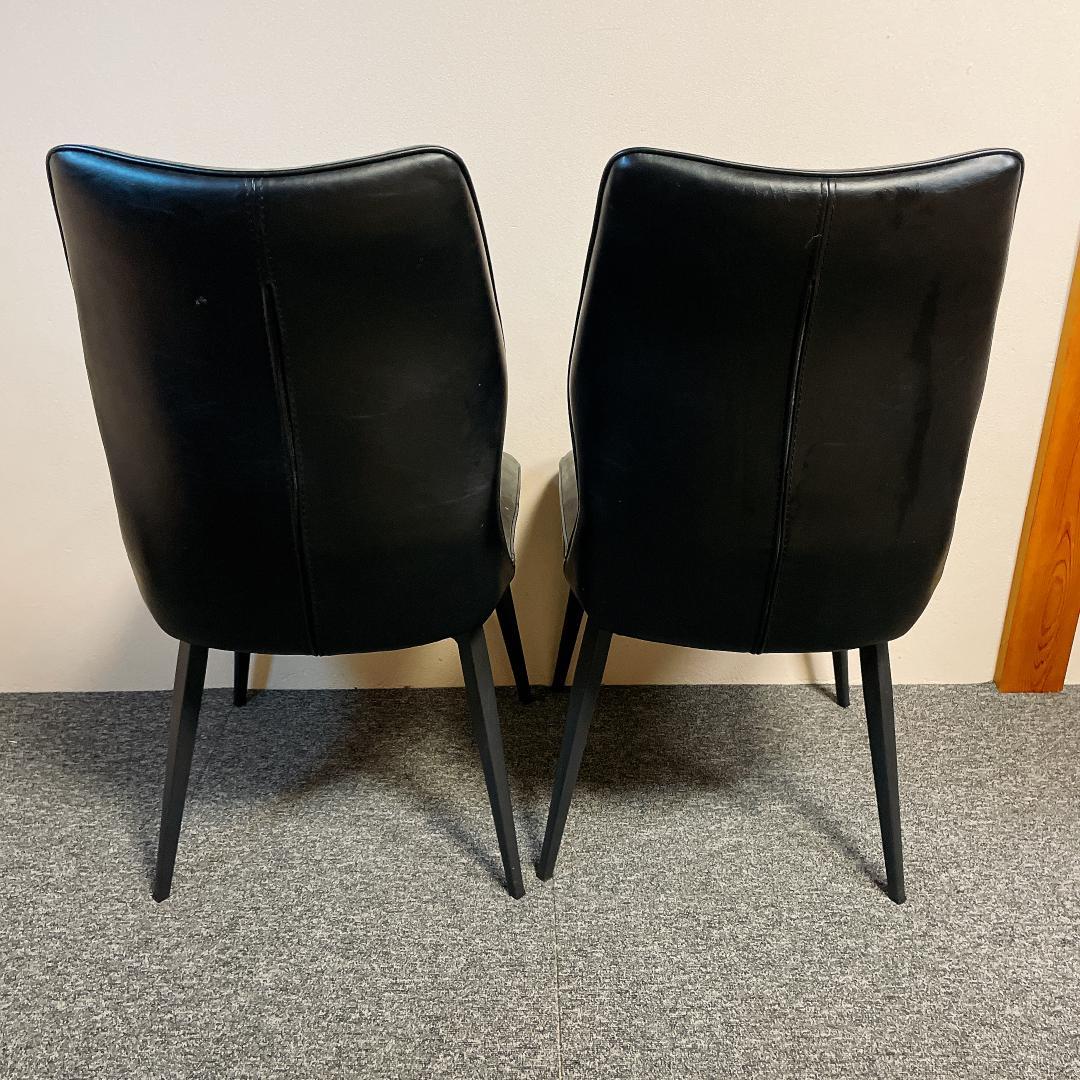 ２脚　セラミクス GY ラウンドチェア　オートリターン式　回転　ダイニングチェア