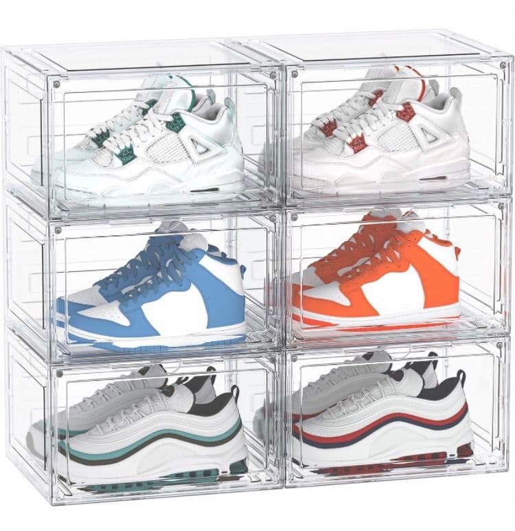 スニーカー ボックス 6個 セット 磁石開閉扉 靴 シューズ 収納 ケース