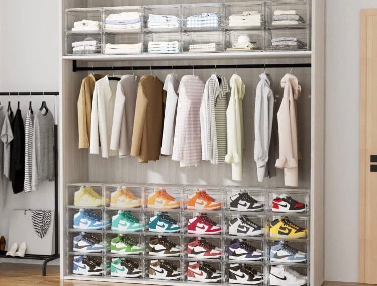 スニーカー ボックス 6個 セット 磁石開閉扉 靴 シューズ 収納 ケース