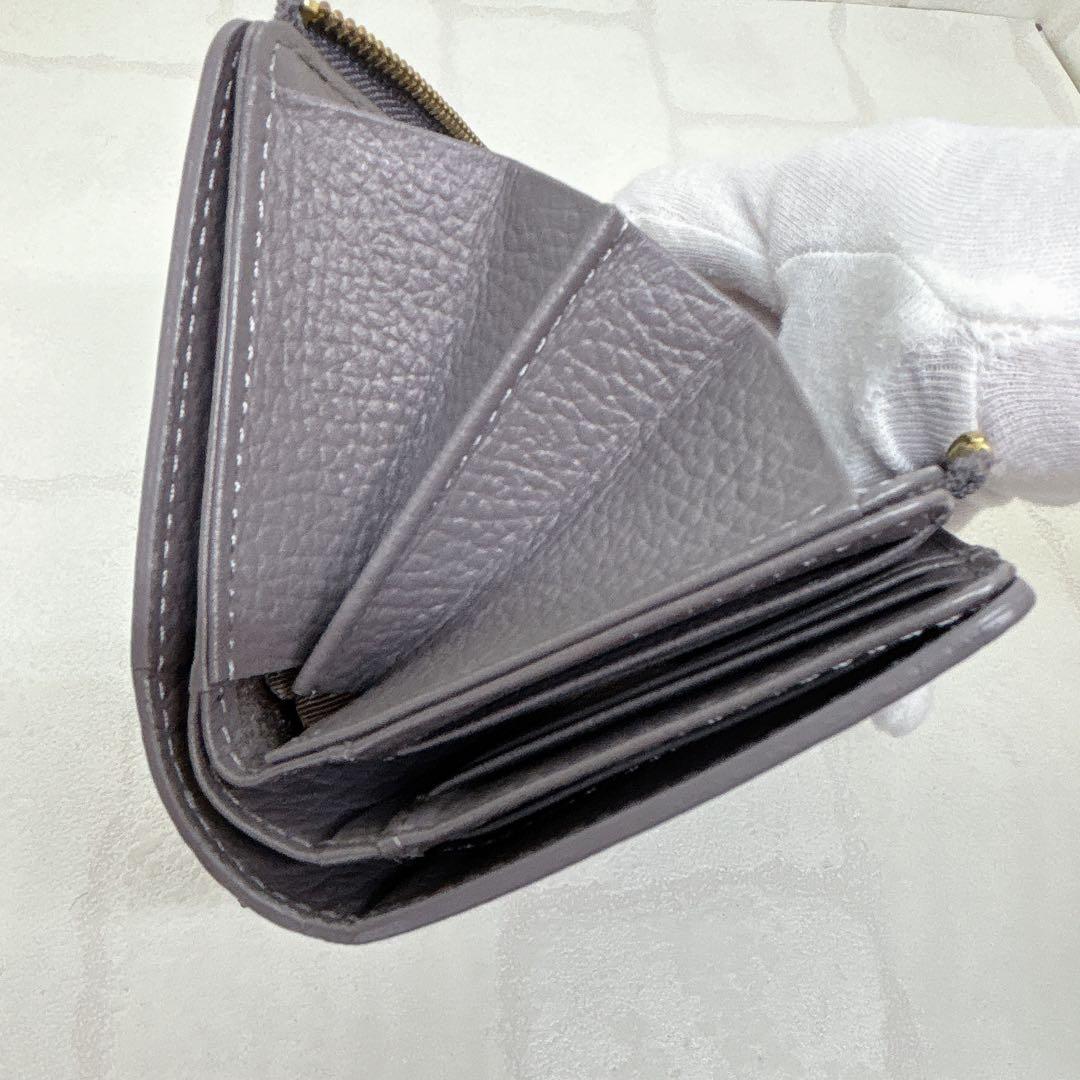 美品✨ラシット 折財布 モノグラムハーフウォレット グレー ラウンドジップ