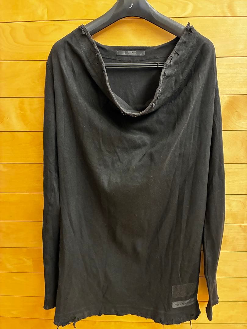 JULIUS ユリウス　ダメージ加工　ドレープロングスリーブカットソー