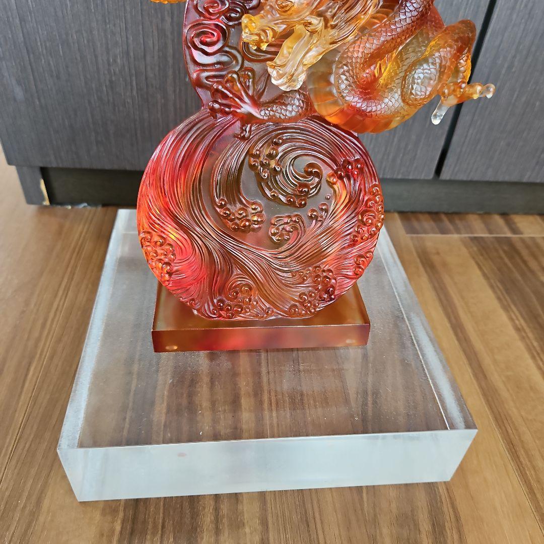 瑠璃工房 龍 辰 瓢箪 波 置物 オブジェ 大きめ 石