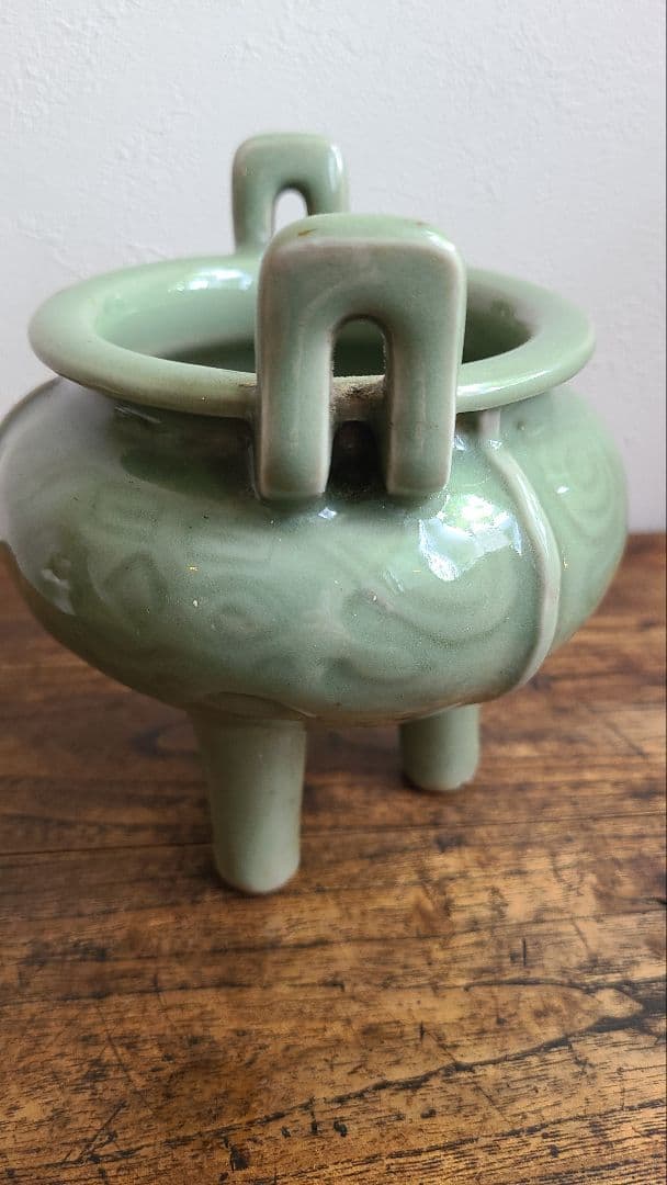 《美品》青磁三足香炉