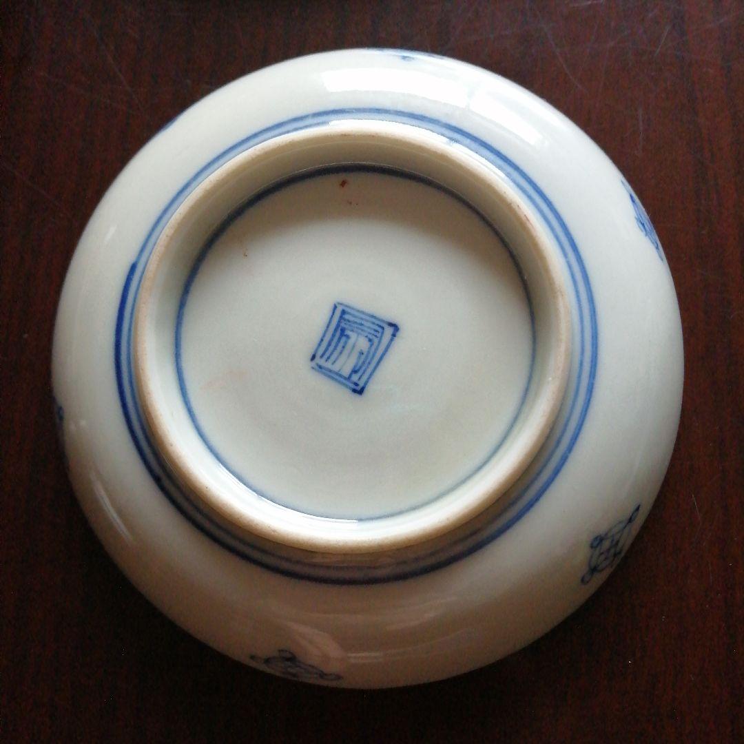 伊万里　染付色絵小皿　13cm　8枚　明治～大正期