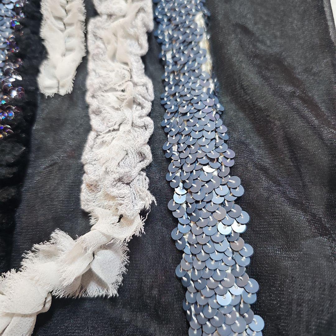 トリココムデギャルソン フリルシアーブラウス 黒 希少 スパンコール