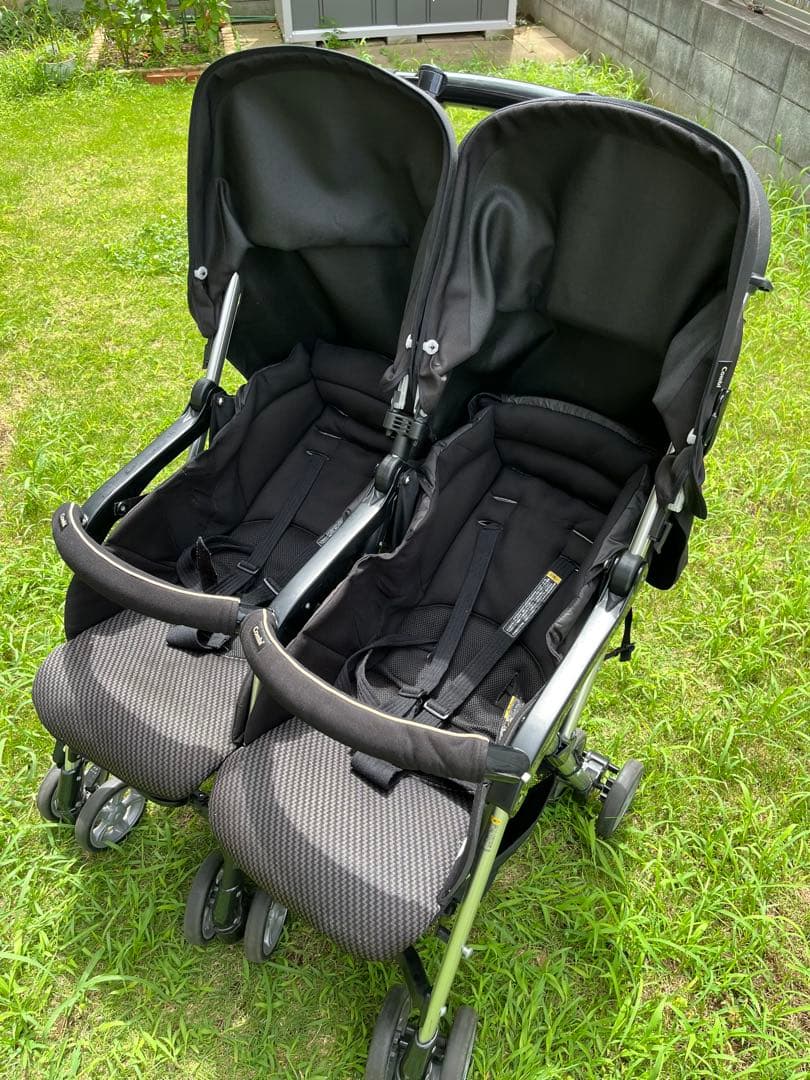 【千葉直接取引のみ】ダブルベビーカー 折りたたみ式 ブラック