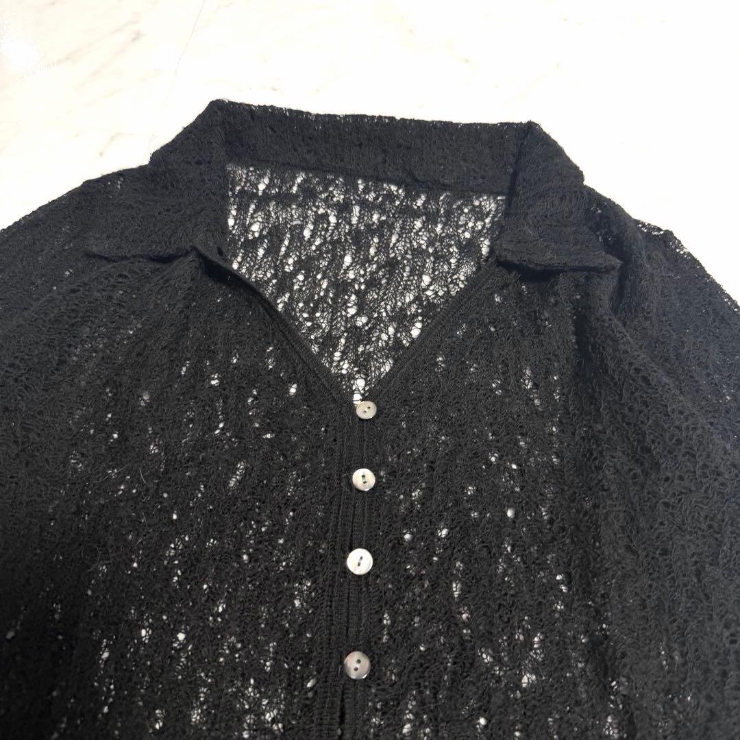 【しゅわしゅわ】2025✨️ニュアンス ウール レースポロニット トップス